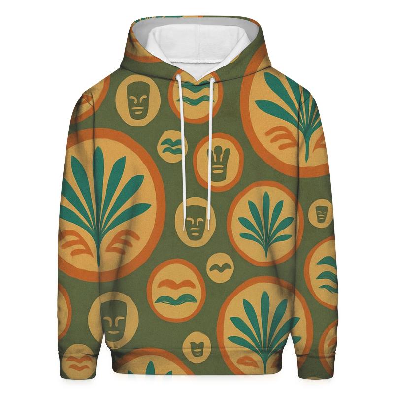 Tiki Lounge Palm Fan Medallions hoodies fashion