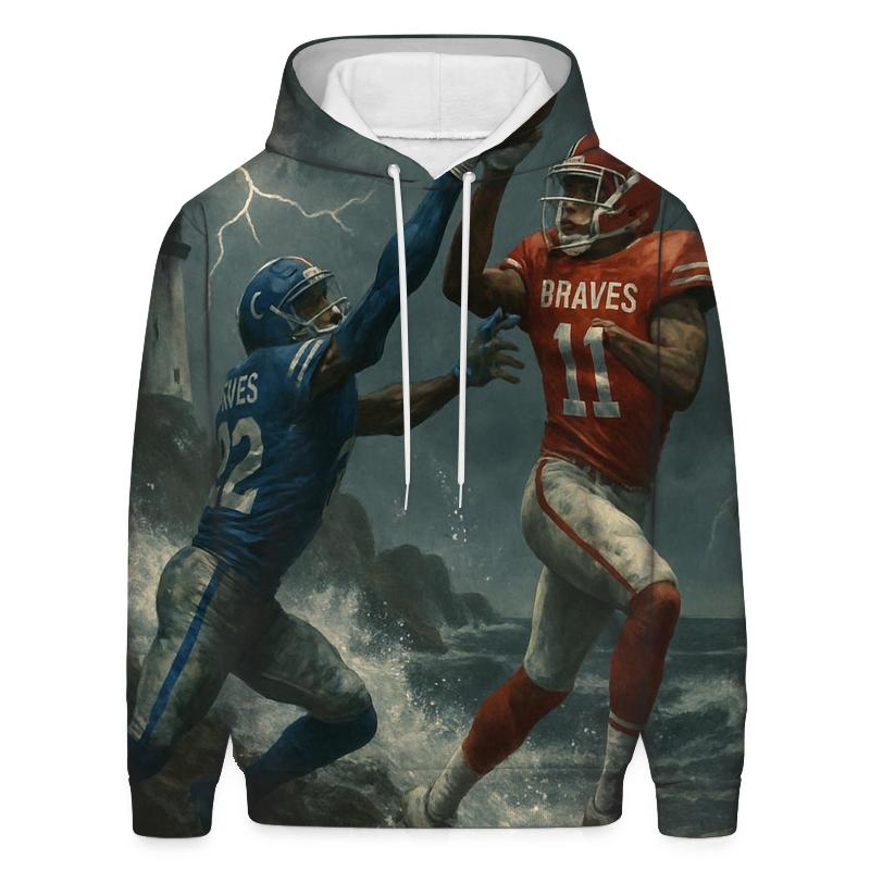 Storm Lighthouse End Zone Braves Versus Cubs printed hoodies