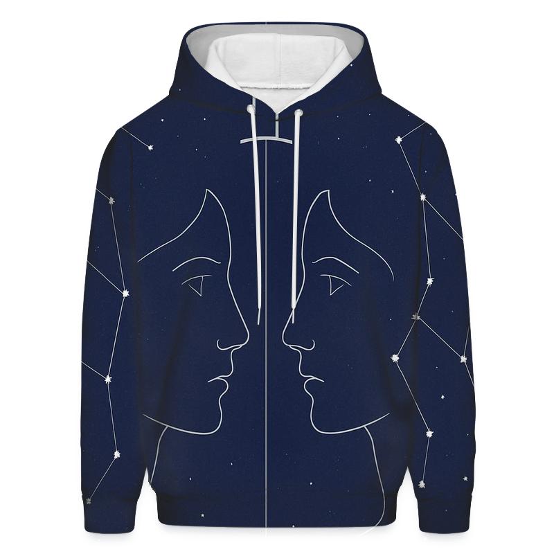 Gemini Twin Mirrors Star Map graphic hoodies