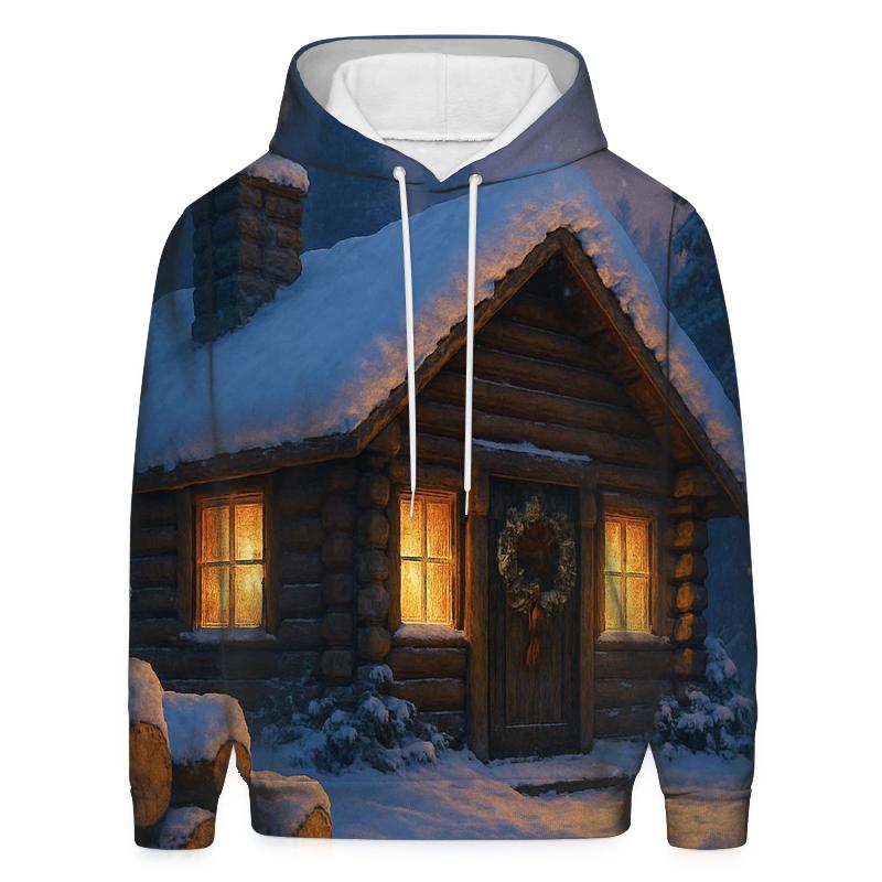 Snow Topped Cabin Hearth Comfort heavyweight hoodies