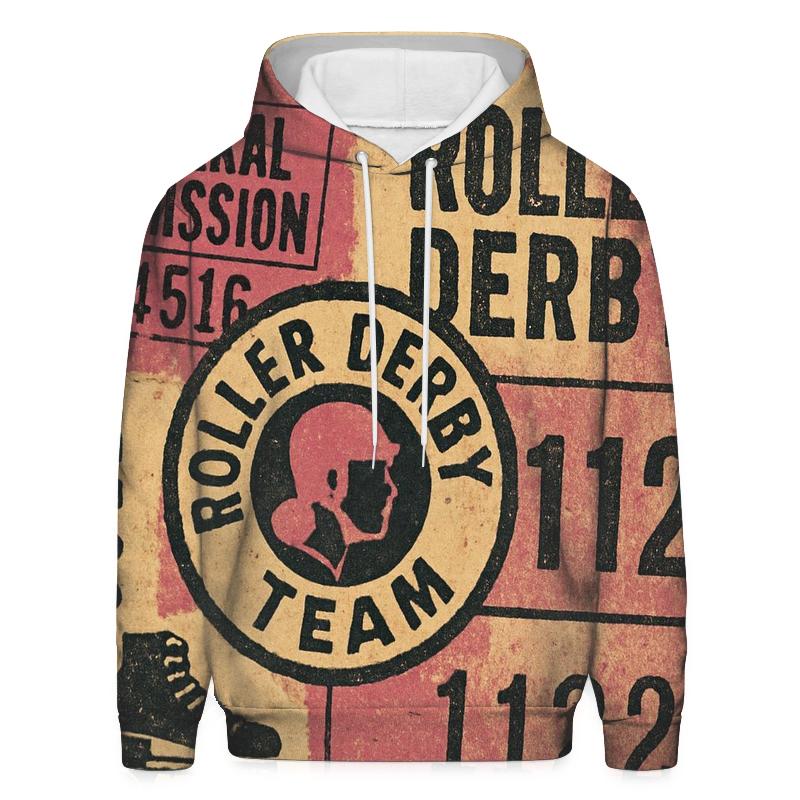 Old School Roller Derby Ticket Collage zip-up hoodies