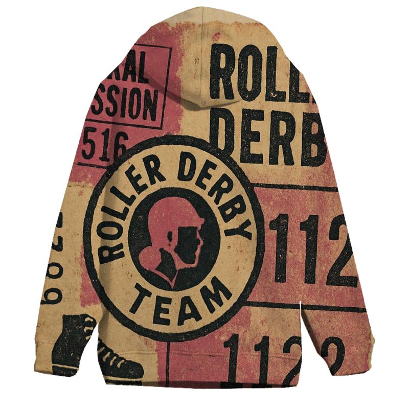 Old School Roller Derby Ticket Collage zip-up hoodies