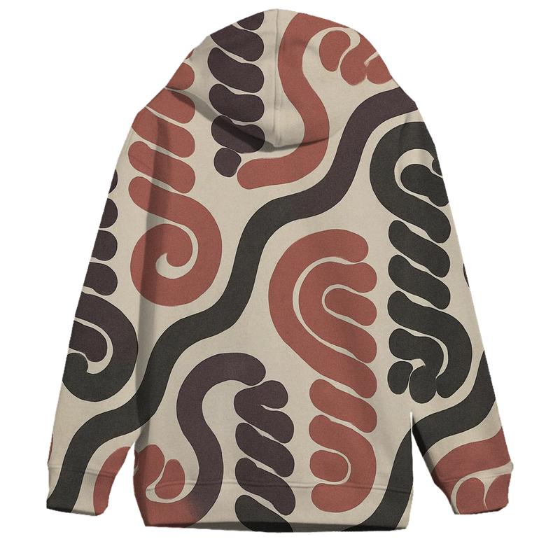 Groovy Telephone Cord Waves zip-up hoodies