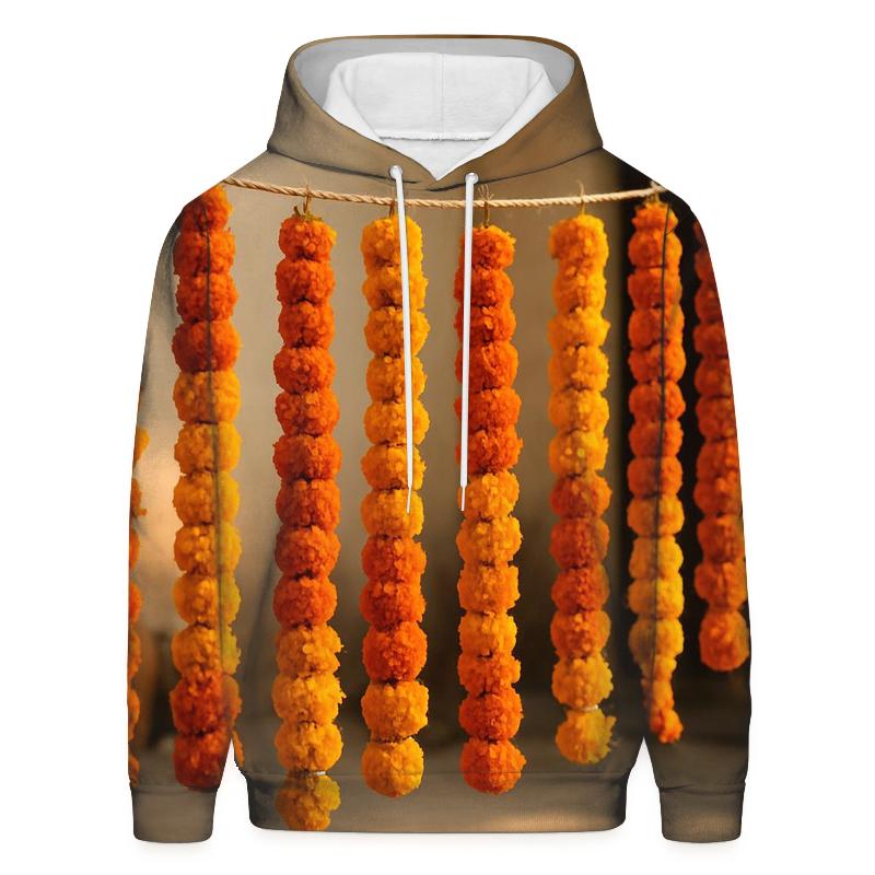Marigold Garlands Drying In A Courtyard Shade heavyweight hoodies