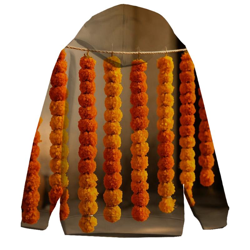 Marigold Garlands Drying In A Courtyard Shade heavyweight hoodies