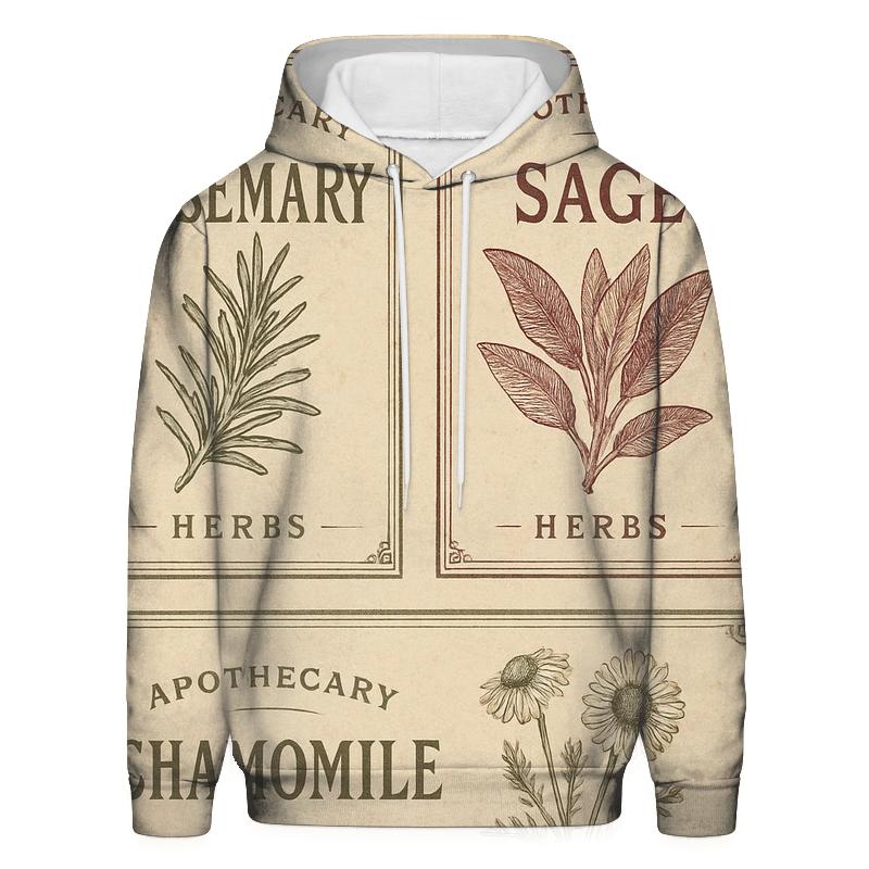 Vintage Botanical Herb Label Sheet custom hoodies