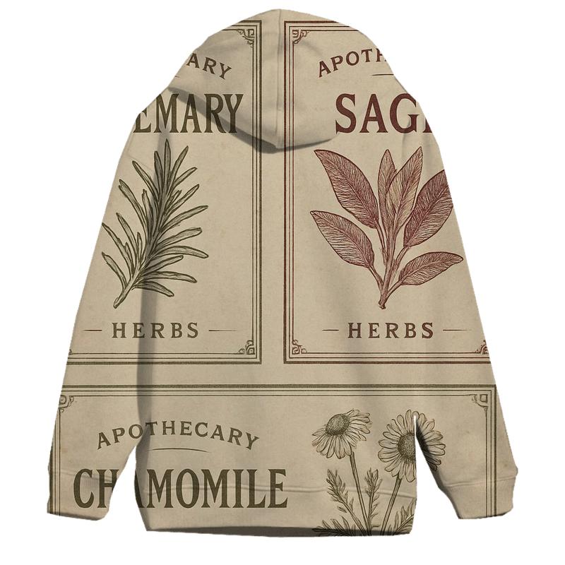 Vintage Botanical Herb Label Sheet custom hoodies