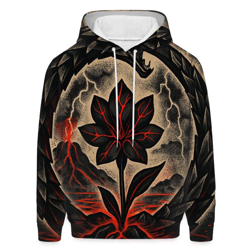 Ouroboros Of The Volcanic Glass Bloom embroidered hoodies