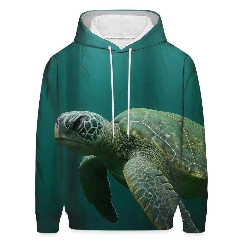 Kelp Forest Spiral Green Sea Turtle designer hoodies