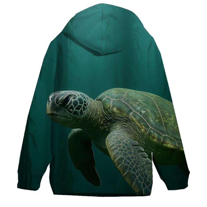 Kelp Forest Spiral Green Sea Turtle designer hoodies