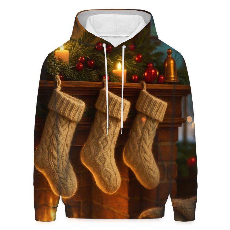 Knitted Stockings Under Northern Glow heavyweight hoodies