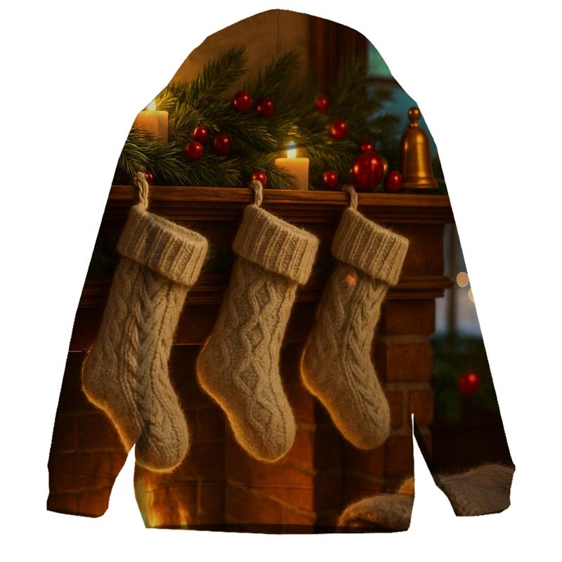 Knitted Stockings Under Northern Glow heavyweight hoodies