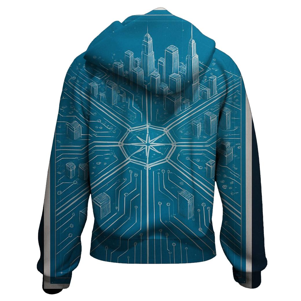 Celestial Blueprint City Grid hoodies fashion