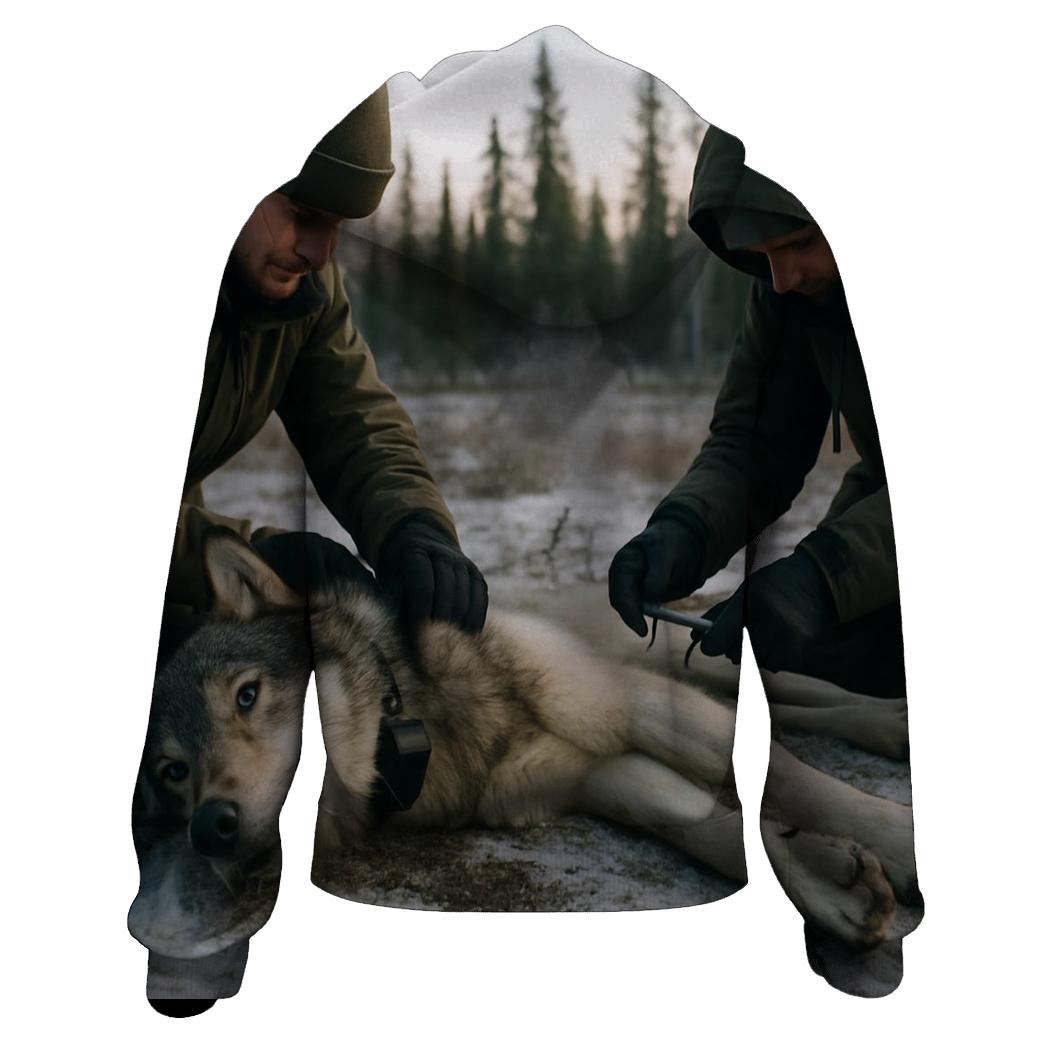 Radio Collar Check In The Boreal Clearing zip-up hoodies