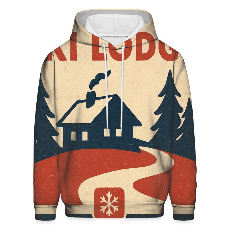 Retro Ski Lodge Matchbook Cover heavyweight hoodies