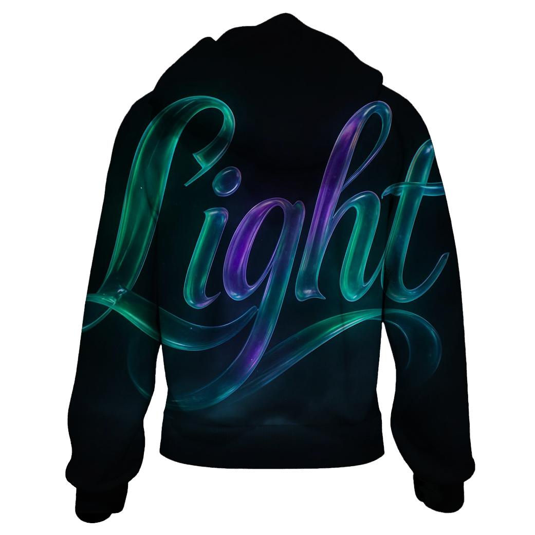 Aurora Glass Typography Wave graphic hoodies