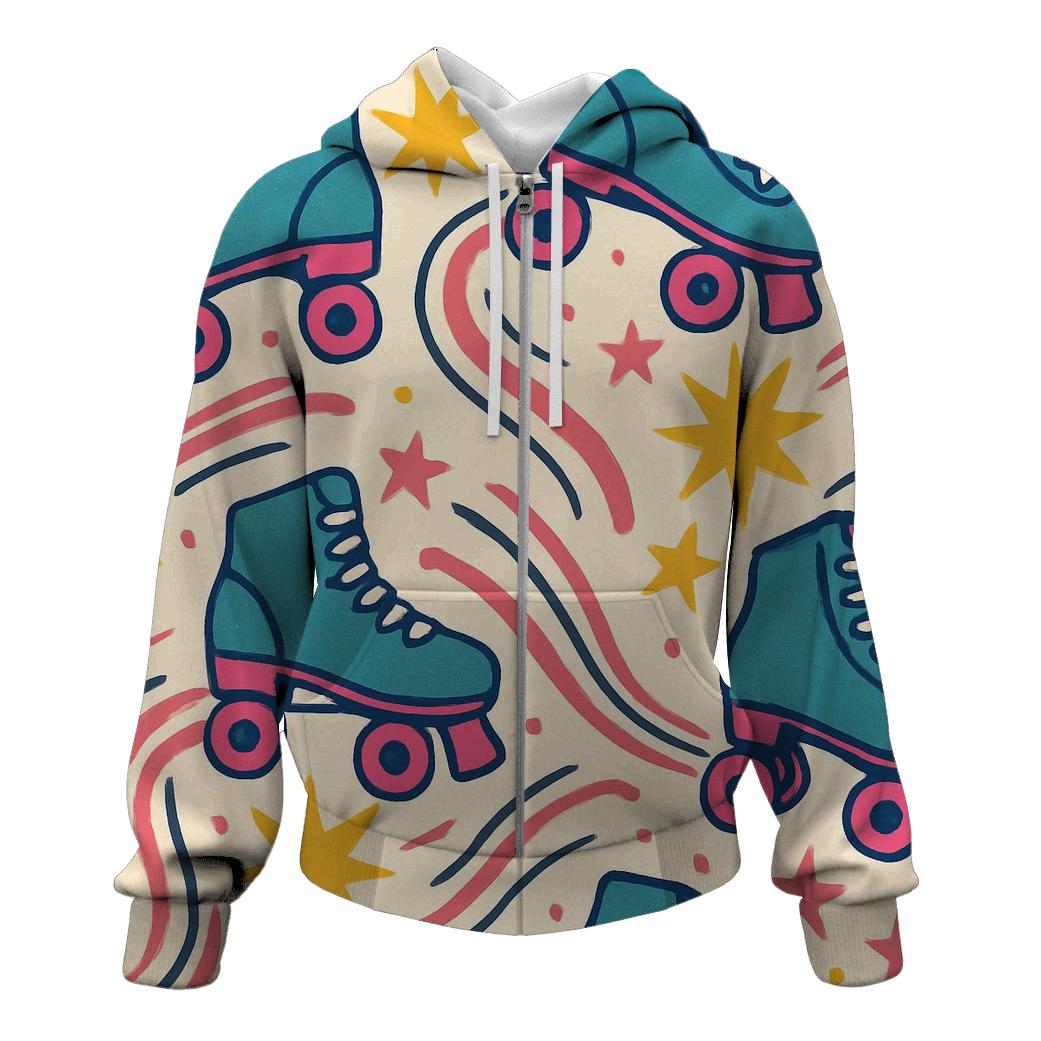 Roller Rink Starburst Repeat graphic hoodies