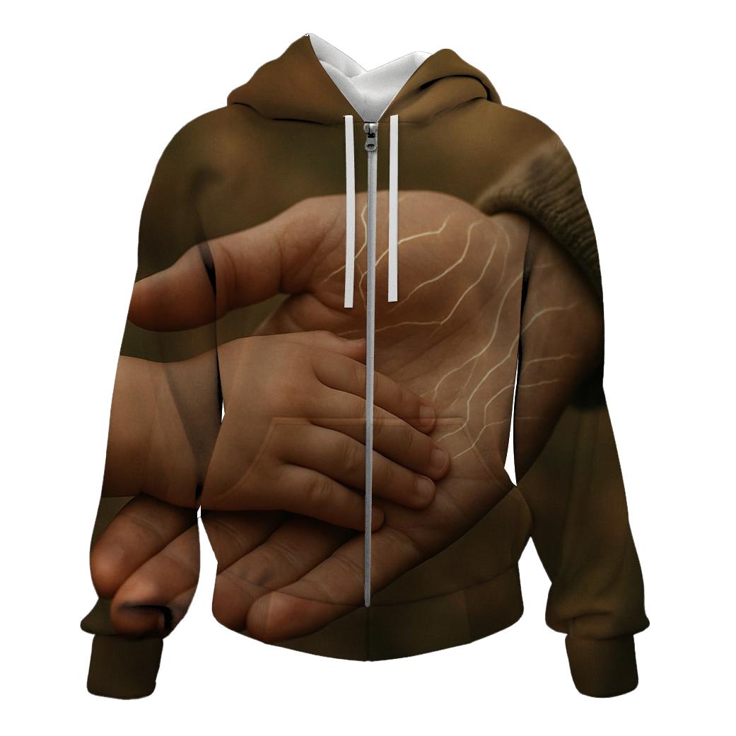 The Map In Her Palm A Lifetime Of Directions Without A Word zip-up hoodies