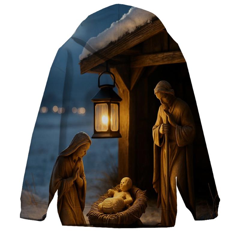 Silent Nativity By Moonlit Snow pullover hoodies