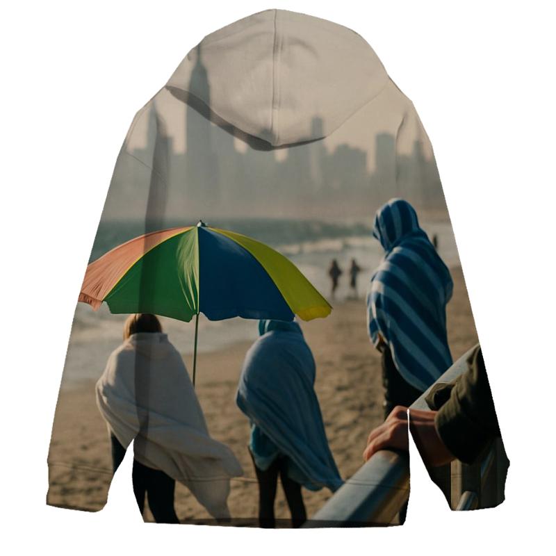 Coney Island Boardwalk Telephoto To Midtown zip-up hoodies