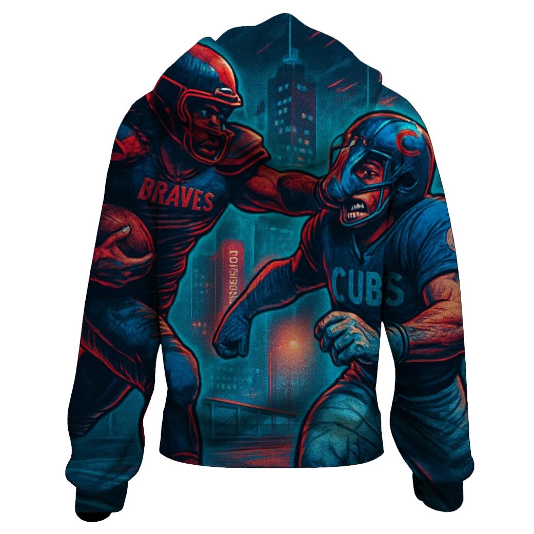 Neon Skyline Scrimmage Braves Versus Cubs custom hoodies