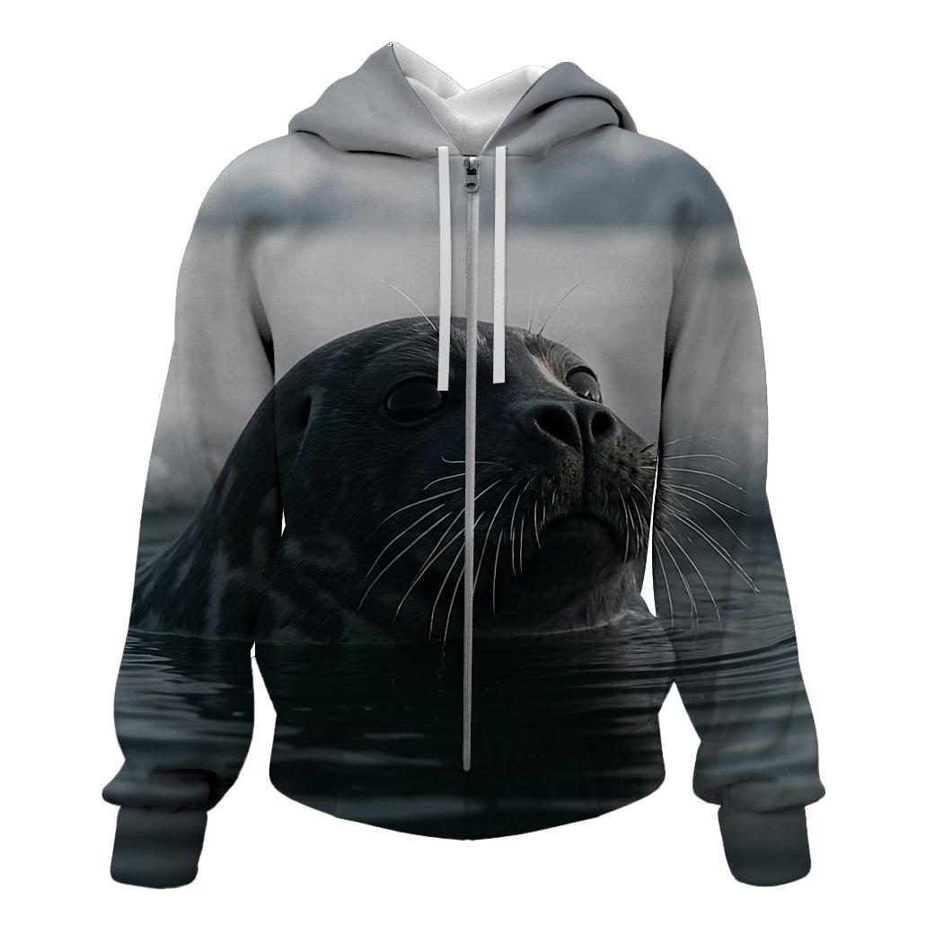 Ice Edge Breach Ringed Seal premium hoodies