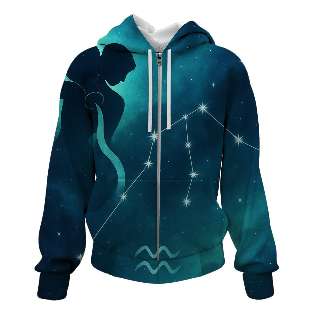 Aquarius Water Bearer Nebula Pour lightweight hoodies