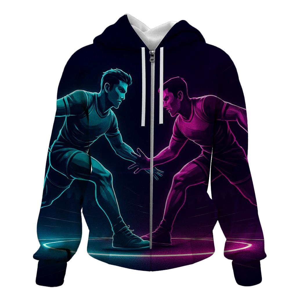 Neon Kabaddi Gravity Clash embroidered hoodies