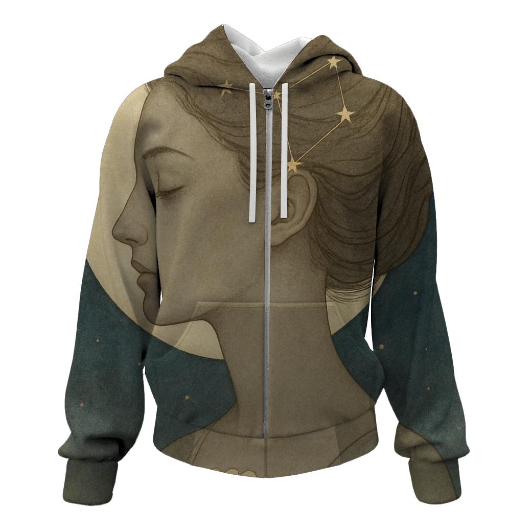 Virgo Harvest Moon Constellation Portrait hoodies fashion
