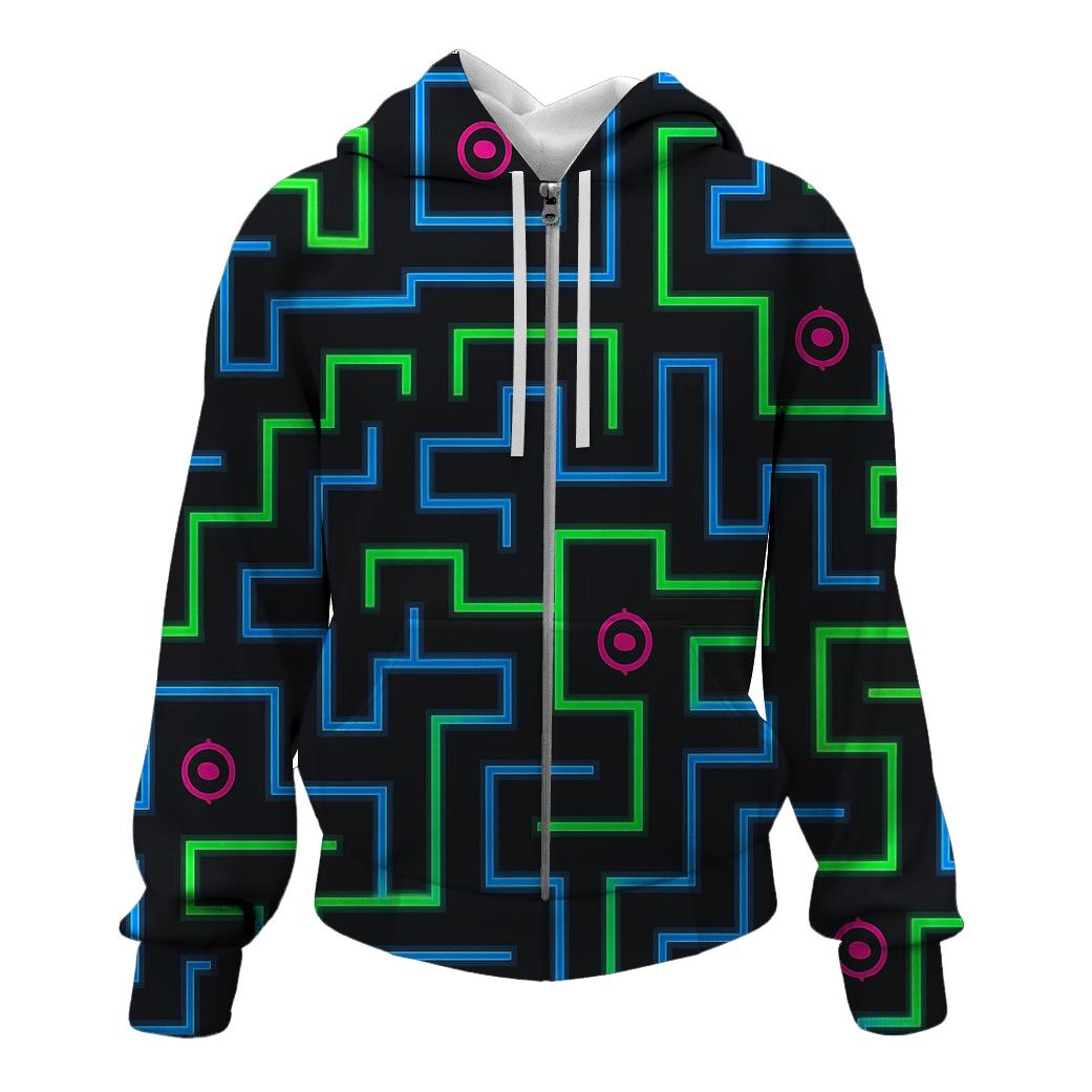 Laser Tag Arena Maze Lines printed hoodies