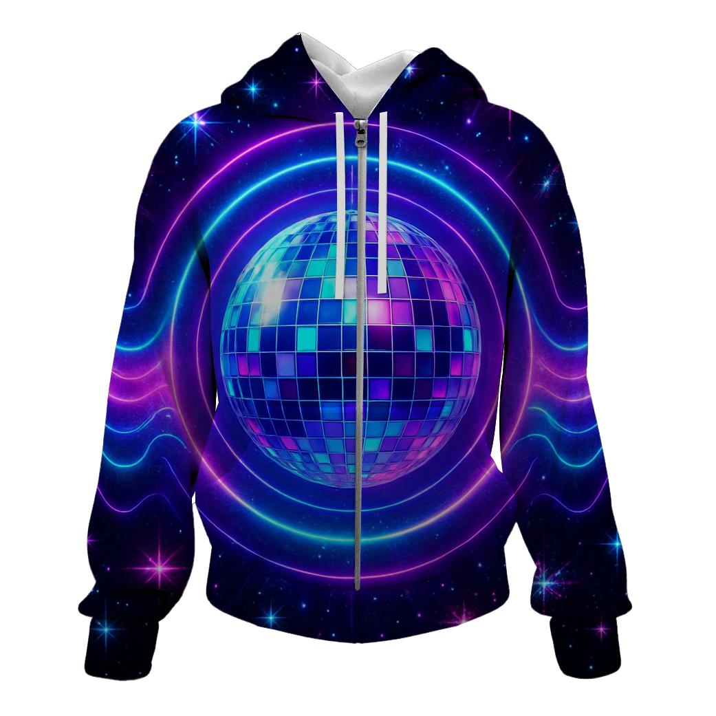 Electric Aurora Disco Halo embroidered hoodies