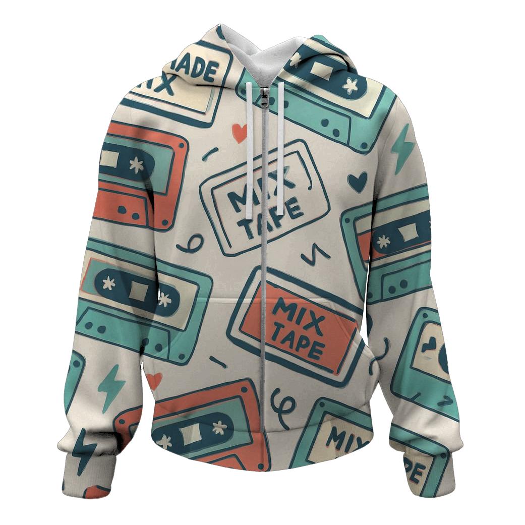 Cassette Mix Tape Label Stickers embroidered hoodies