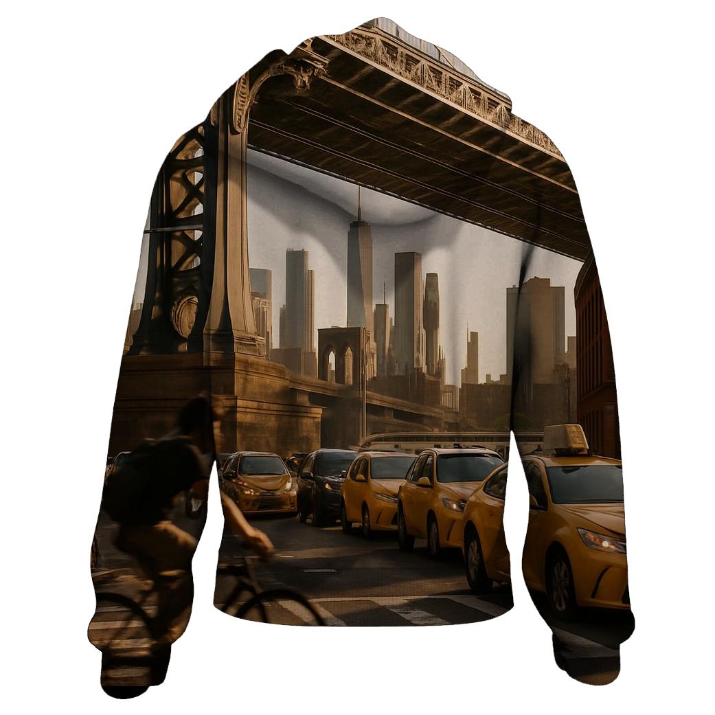 Golden Hour Gridlock Beneath The Manhattan Bridge hoodie trends