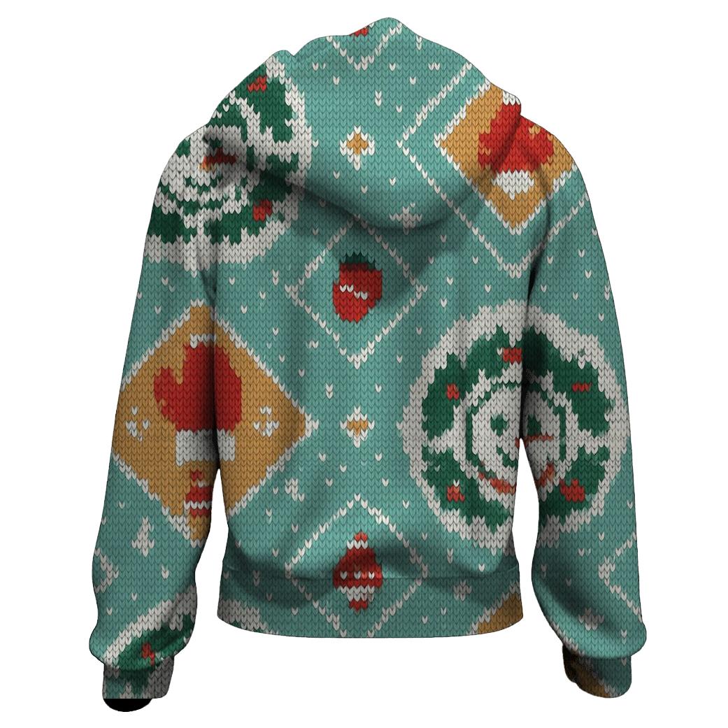 Holly Halo Snowman Medallion Design heavyweight hoodies