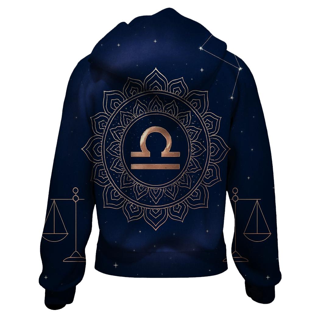 Libra Venusian Balance Mandala embroidered hoodies