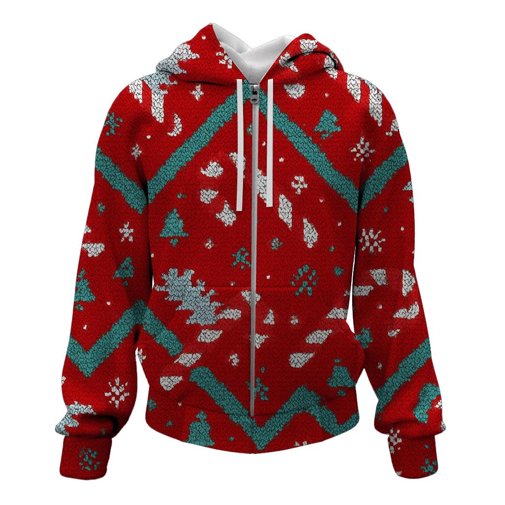 Candy Cane Comet Zigzag Design printed hoodies