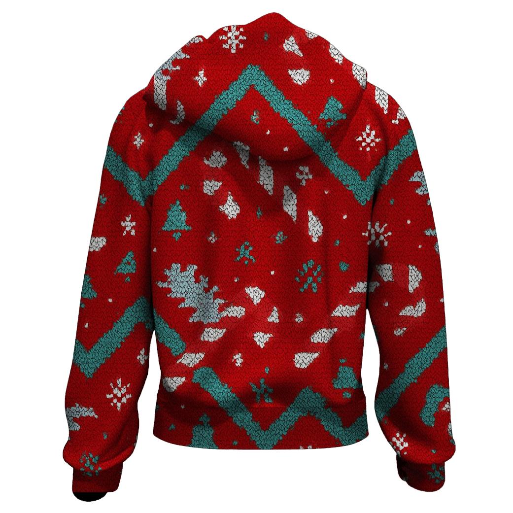 Candy Cane Comet Zigzag Design printed hoodies