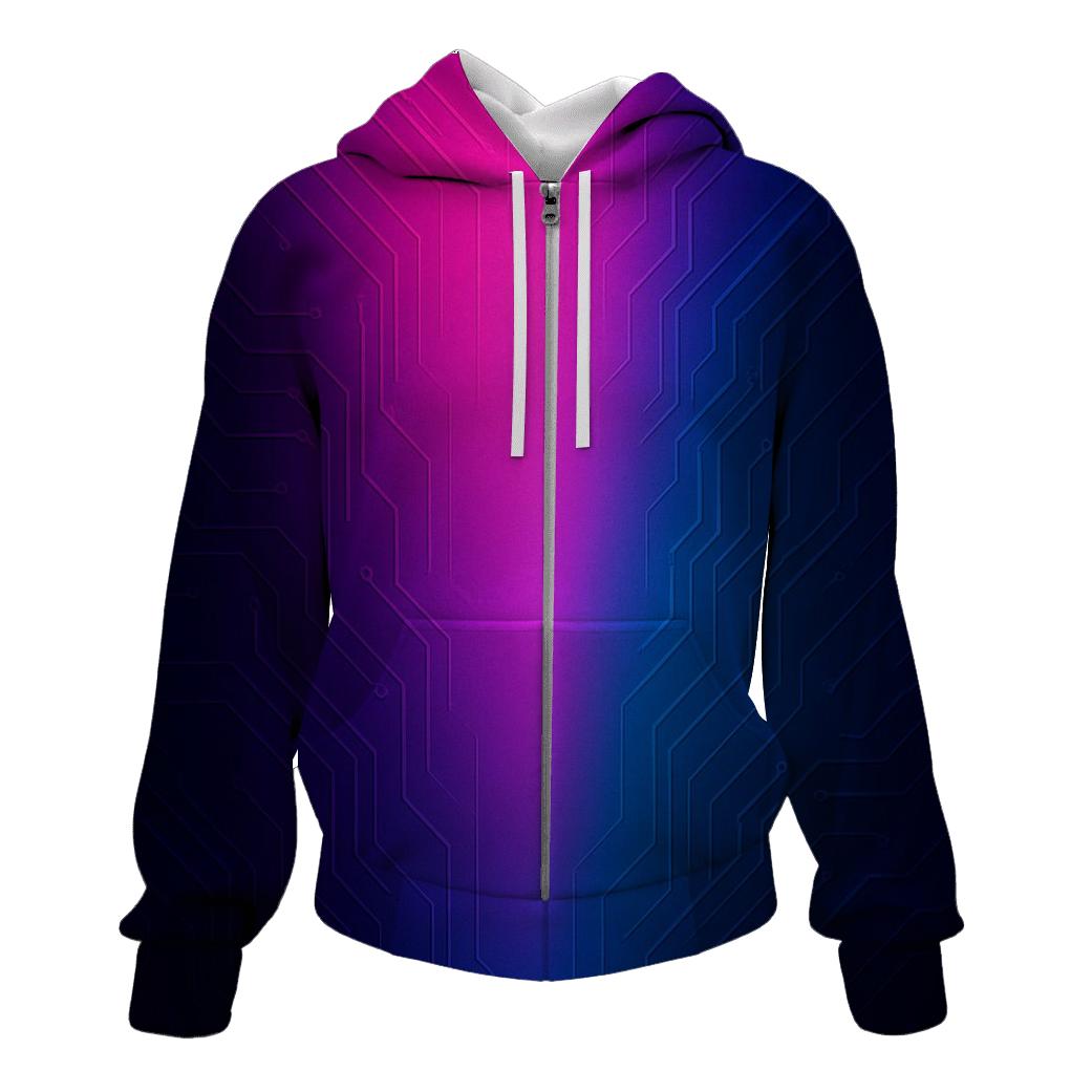 Neon Circuit Afterglow embroidered hoodies