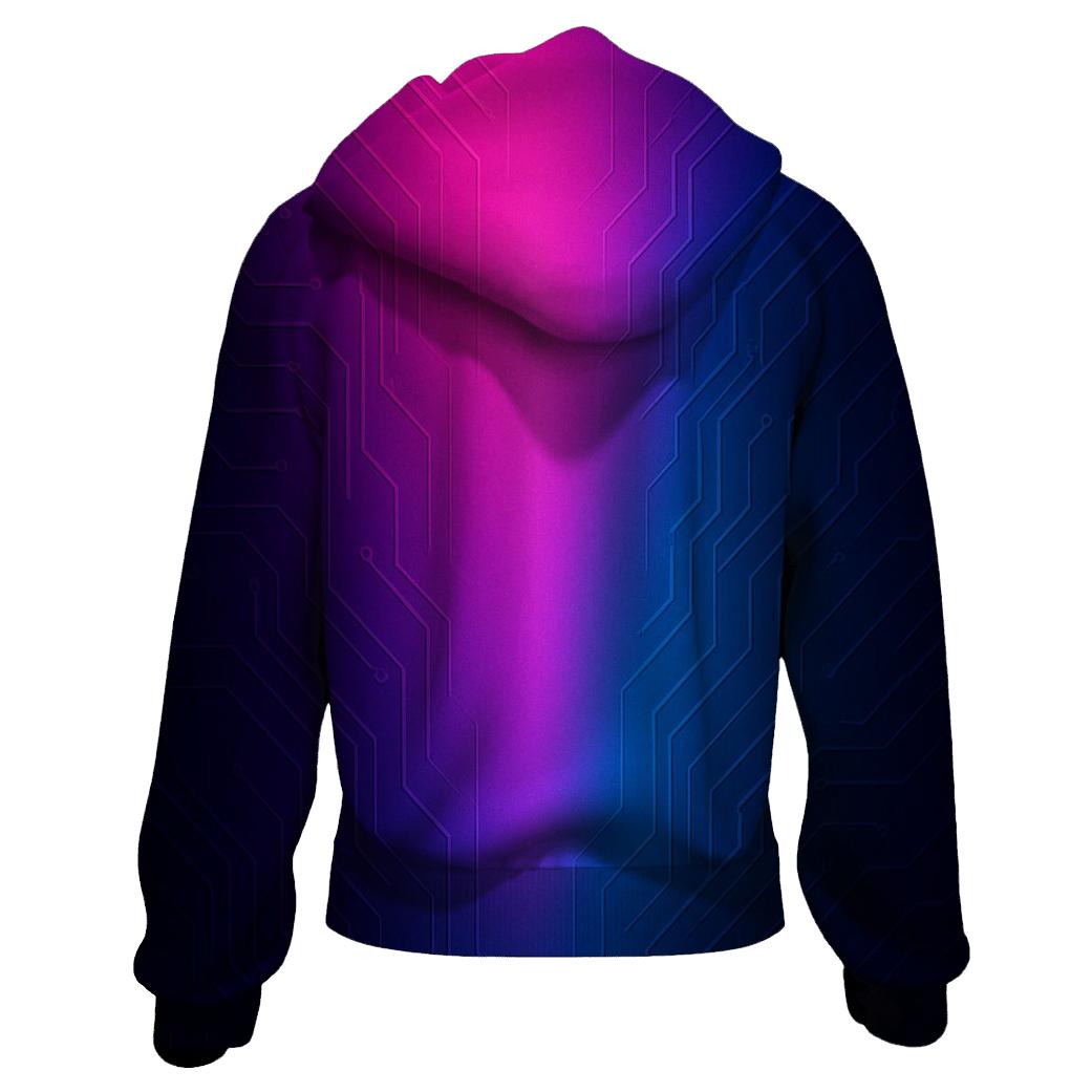 Neon Circuit Afterglow embroidered hoodies