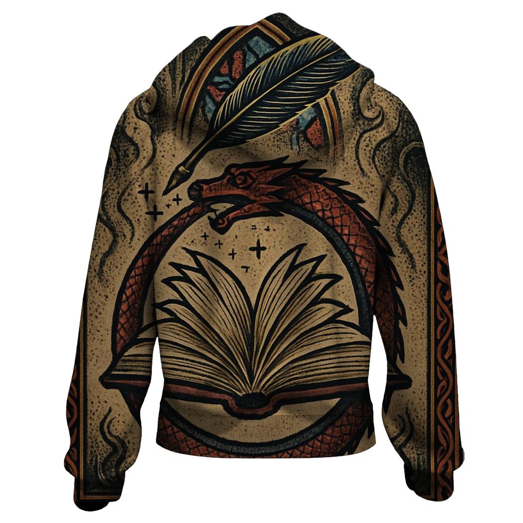 The Cathedral Ouroboros Manuscript printed hoodies