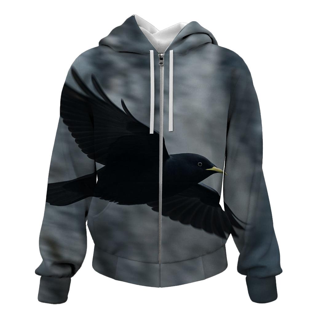 Gorge Wingbeat Alpine Chough embroidered hoodies