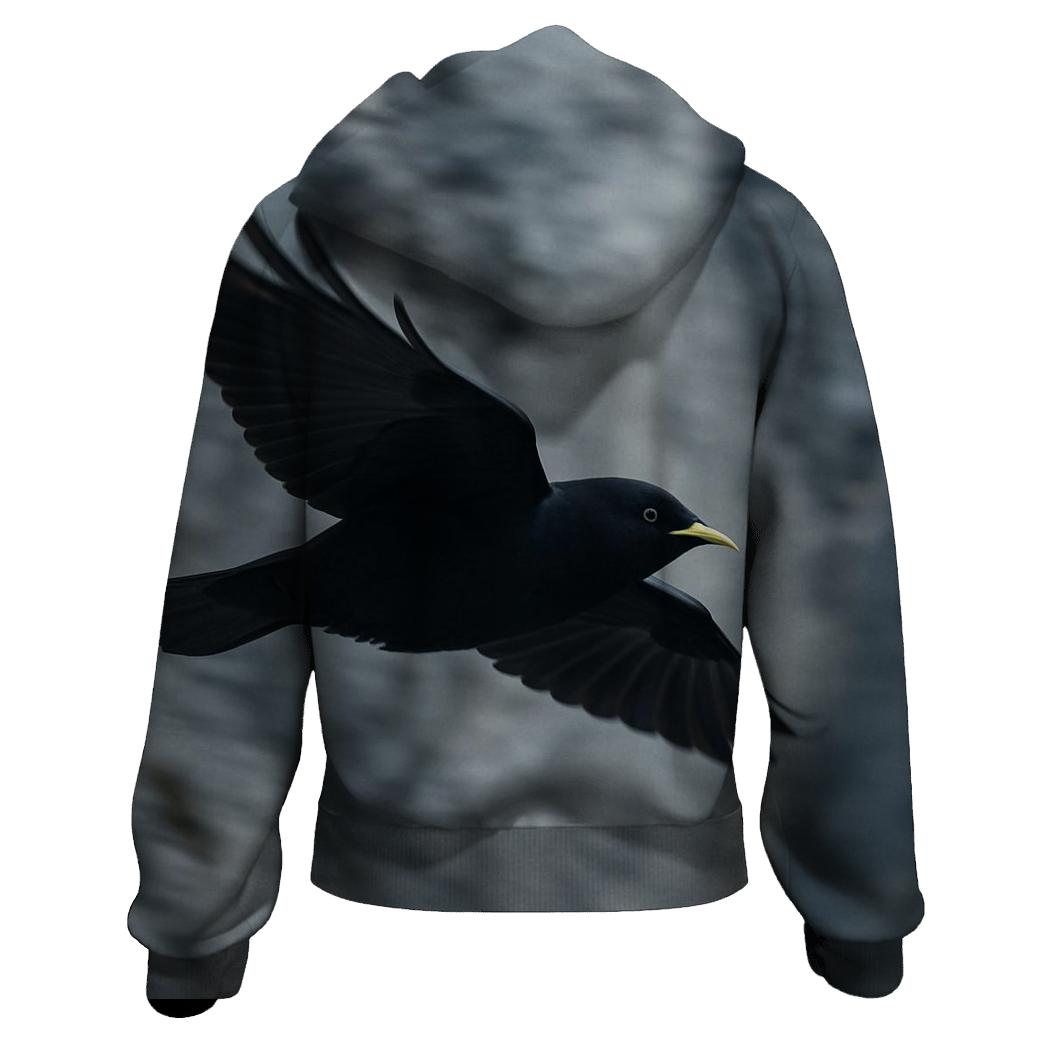 Gorge Wingbeat Alpine Chough embroidered hoodies