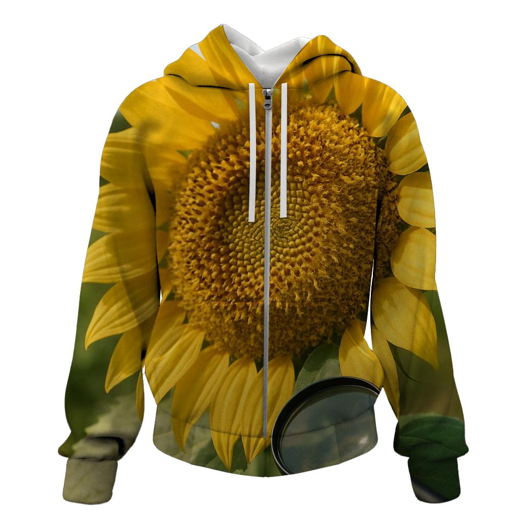 Sunflower Disk Florets Under Magnification In A Field Edge hoodie designs