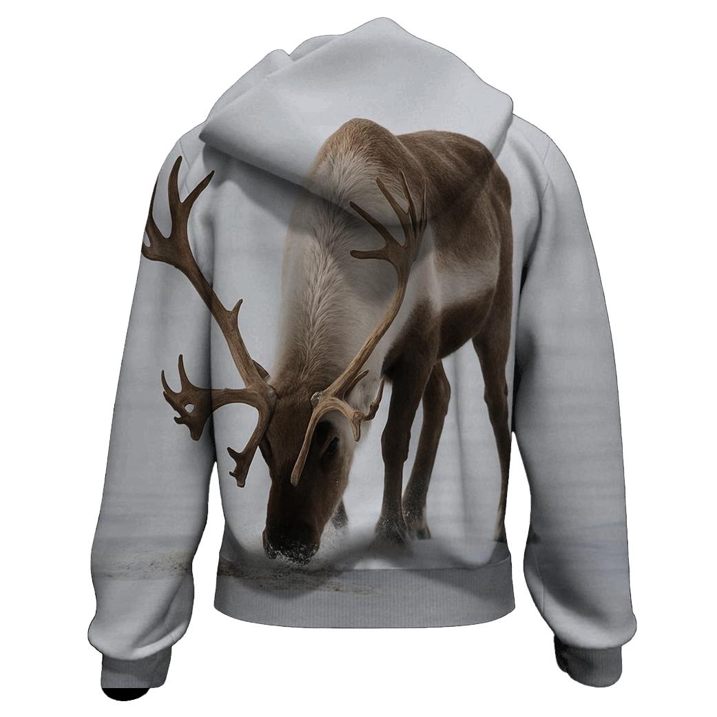 Tundra Antler Sweep Caribou zip-up hoodies