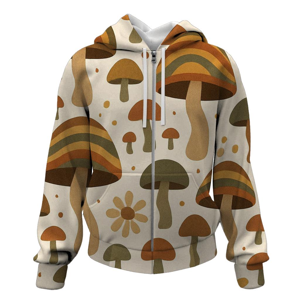 Psychedelic Mushroom Meadow heavyweight hoodies