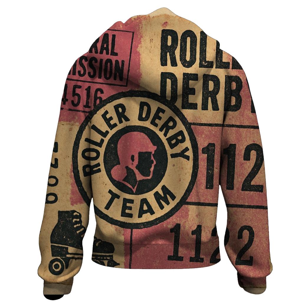 Old School Roller Derby Ticket Collage hoodie trends