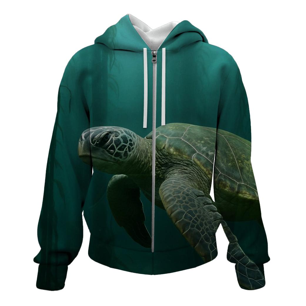 Kelp Forest Spiral Green Sea Turtle hoodie styles
