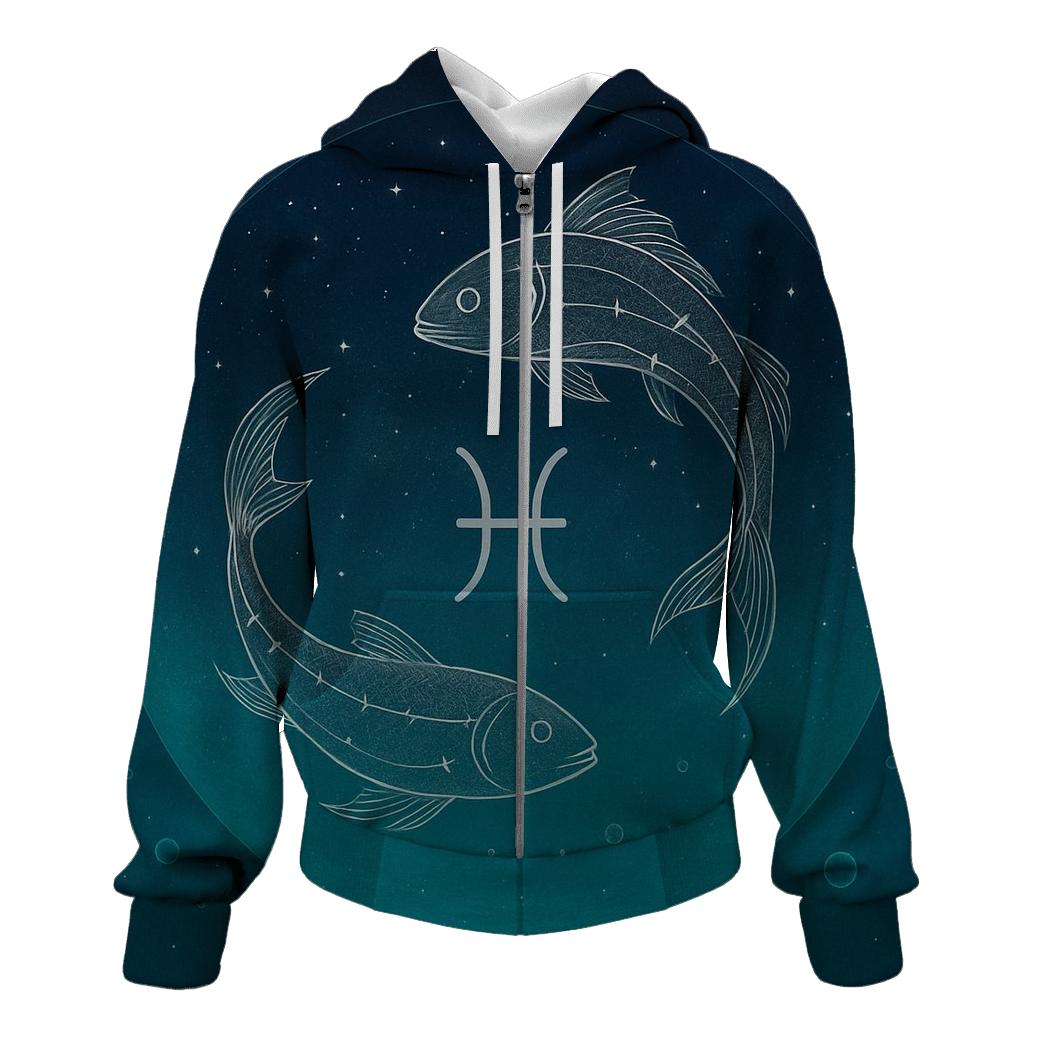 Pisces Dream Sea Constellation Weave designer hoodies