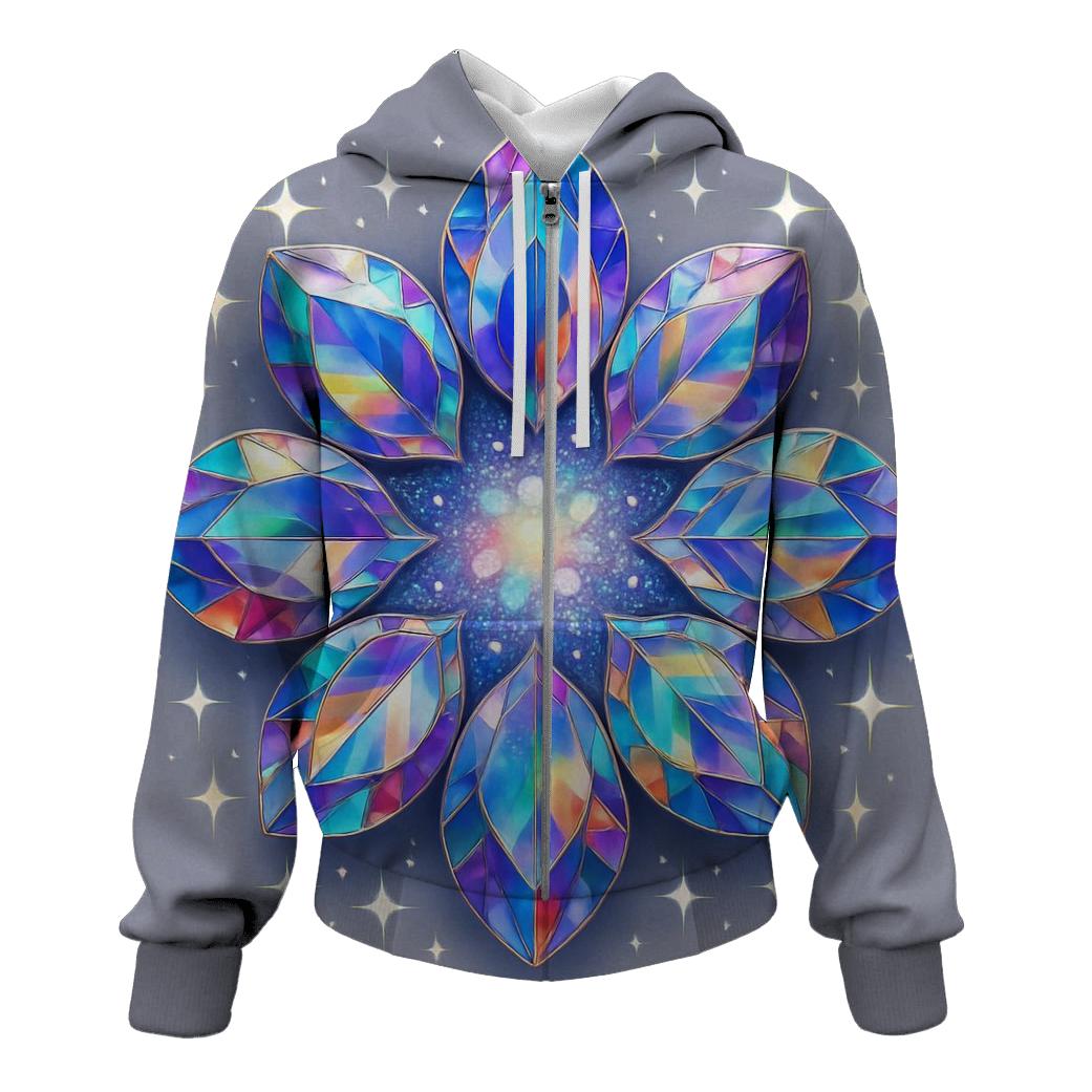 Holographic Facet Bloom hoodies fashion