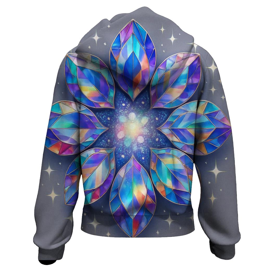 Holographic Facet Bloom hoodies fashion